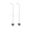 Long Chain with Enamel Heart Dangle Stud Earrings EJEW-A067-01P-A-3