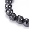 Synthetic Magnetic Hematite Stretch Bracelets BJEW-F382-01-2