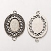 Tibetan Style Alloy Oval Cabochon Connector Bezel Settings LS-PALLOY-J494-09AS-1