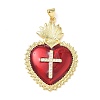 Brass Micro Pave Cubic Zirconia Pendants KK-I379-03G-K-1