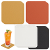 8Pcs 4 Colors PU Leather Cup Mats AJEW-GA0007-74-1