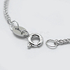 Anti-Tarnish Rhodium Plated 925 Sterling Silver Chain Necklaces STER-F039-45cm-17P-2