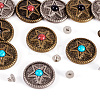 12Pcs 6 Colors Zinc Alloy & Synthetic Turquoise Buttons BUTT-TA0001-18-2