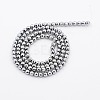 Grade A Electroplate Magnetic Synthetic Hematite Round Beads Strands G-N0014-3mm-18-3