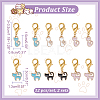 Alloy Enamel Cat Pendant Locking Stitch Markers HJEW-AB00095-2