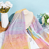 Rainbow Color Gradient Polyester Mesh Fabric DIY-WH0453-84-4