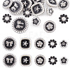 15Pcs 5 Styles 1-Hole Alloy Enamel Shank Buttons BUTT-TA0001-47B-1