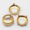 Flat Round Brass Sew on Prong Settings KK-N0084-A13-16mmG-1
