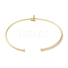 Rack Plating Brass Micro Pave Clear Cubic Zirconia Letter Open Cuff Bangles BJEW-A018-01G-L-3