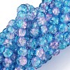 Spray Painted Crackle Glass Beads Strands CCG-Q001-8mm-19-1