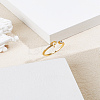 1Pc Letter Brass Rhinestone Open Cuff Rings for Women AJEW-LP0004-47P-G-3