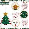 6Pcs 3 Colors Christmas Tree with Star Felt Fabric Pendant Decoration HJEW-CP0001-10-4