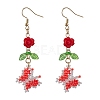 Glass Seed Beads Butterfly Dangle Earrings EJEW-MZ00347-3