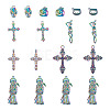 32Pcs 8 Style Rainbow CoLOR Alloy Pendants PALLOY-SW0001-02-2