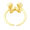 Rack Plating Brass Open Cuff Rings RJEW-S394-01G-W-3