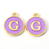 Golden Plated Alloy Enamel Charms ENAM-S118-10G-1