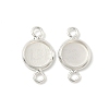 Flat Round Brass Connector Cabochon Settings KK-K414-13G-S-1