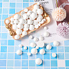 120Pcs 4 Styles Spray Painted White Wood Cabochons WOOD-TA0001-52-6