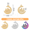 24Pcs 3 Colors 304 Stainless Steel Pendants STAS-DC0013-13-2