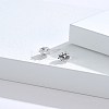 Rhodium Plated 925 Sterling Silver Cubic Zirconia Stud Earrings for Women EJEW-BB72113-4