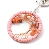 Natural Red Agate Keychains TREE-PW0001-04B-3