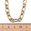 8MM Two Tone 304 Stainless Textured Oval Link Chain Necklaces SA-CBA725A-26GP-5