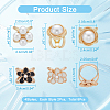 WADORN 8Pcs 4 Styles Plastic Imitation Pearl & Enamel Flower Scarf Buckle Rings Set AJEW-WR0001-73-2