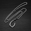 304 Stainless Steel Fish Hook Pendant Necklaces for Men WG49AC2-01-1