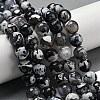 Faceted Natural Fire Crackle Agate Beads Strands G-F447-12mm-N13-1