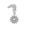 Brass Pave Clear Cubic Zirconia Clip on Belly Rings FS-WG683DA-10-1