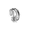 Rectangle 925 Sterling Silver Enamel Adjustable Cuff Rings for Women FS-WGEEF9E-01-5
