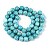 Dyed Synthetic Fossil Beads Strands G-T139-8mm-66F-3