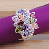 Cubic Zirconia Flower Finger Ring PW-WG24646-05-3