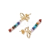 Chakra Bowknot Alloy Dangle Stud Earrings EJEW-JE06378-01-4