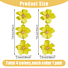 4 Pairs 4 Colors Alloy Flower Dangle Stud Earrings for Women EJEW-FI0002-99-9