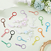 54Pcs 18 Styles Spray Painted Iron & Alloy Keychain Clasps FIND-SC0016-26-3