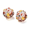 Christmas Theme Polymer Clay Rhinestone Beads with Resin X-RESI-Z045-01A-2