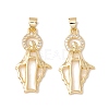 Brass Micro Pave Clear Cubic Zirconia Pendants KK-G415-23G-2