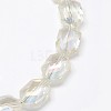 Faceted Hexagon Electroplate Glass Beads Strands EGLA-F089-C02-1