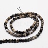Faceted Natural Agate Round Beads Strands G-E318B-4mm-04-2