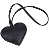 PU Leather Heart Pendant Decorations HJEW-CL0001-12B-7