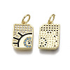 Brass Micro Pave Cubic Zirconia Charms KK-R133-048G-NF-2
