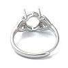 Adjustable 925 Sterling Silver Ring Components STER-K179-20P-3