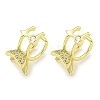 Brass Micro Pave Cubic Zirconia Cuff Earrings EJEW-C104-055G-1