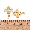 Brass Micro Pave Cubic Zirconia Shell Stud Earrings Findings KK-D363-03G-3