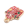 Christmas Theme Alloy Enamel Pendants X-ENAM-D060-04A-2