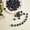 20Pcs Black Cube Letter Silicone Beads 12x12x12mm Square Dice Alphabet Beads with 2mm Hole Spacer Loose Letter Beads for Bracelet Necklace Jewelry Making JX433M-1