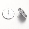 Tarnish Resistant Flat Round Stainless Steel Stud Earring Settings LS-X-STAS-M227-18mm-2