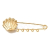 Shell Shape 304 Stainless Steel Safety Pins Brooch Findings SA-CBAB767-06D-G-1