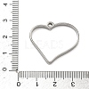 Heart 304 Stainless Steel Open Back Bezel Pendants STAS-K279-04B-P-3
